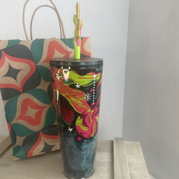 Starbucks 2023 Christmas Holiday Tumbler w/Silicone Straw Topper 24oz - Picture 2 of 7